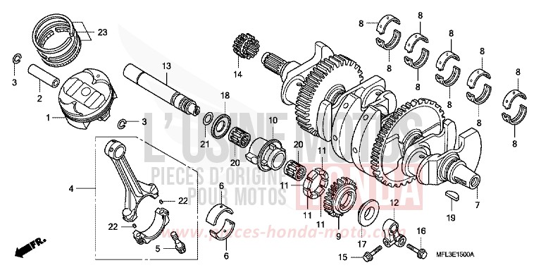 VILEBREQUIN/PISTON von CBR1000RR "Fireblade" VIBRANT ORANGE (YR250HA) von 2011